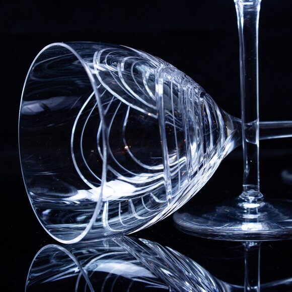 Rogaska Maestro Crystal Water Goblets With Elegant Etched Design - Set Of 3 - Picture 9 of 9